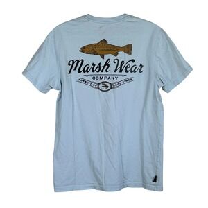 Marsh Wear Fishing T-Shirt Mens S Blue Pocket Trout Pursuit of Good Times